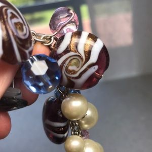 🥂Spun Glass and acrylic ‘Looks like Christmas Candy’ Bracelet